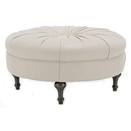 Round Center Pleated Ottoman